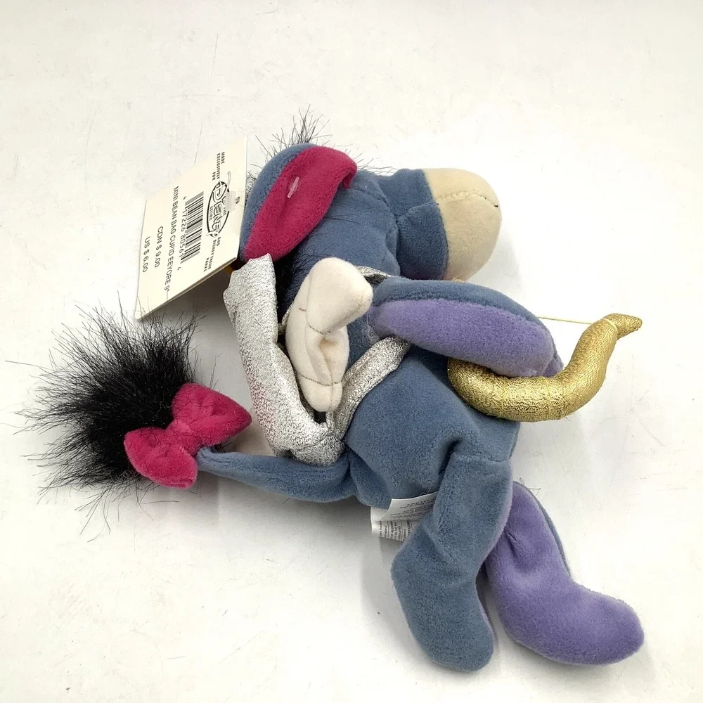 4 Walt Disney Bean Bag Eeyore Plush Bean Bag Angel Musketeer‎ Butterfly Cupid